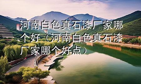河南白色真石漆廠家哪個好（河南白色真石漆廠家哪個好點）