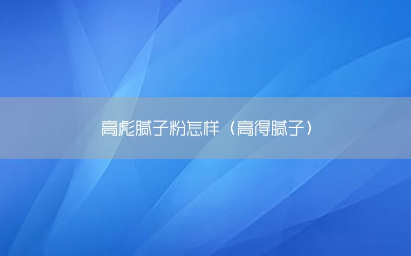 高彪膩子粉怎樣（高得膩子）